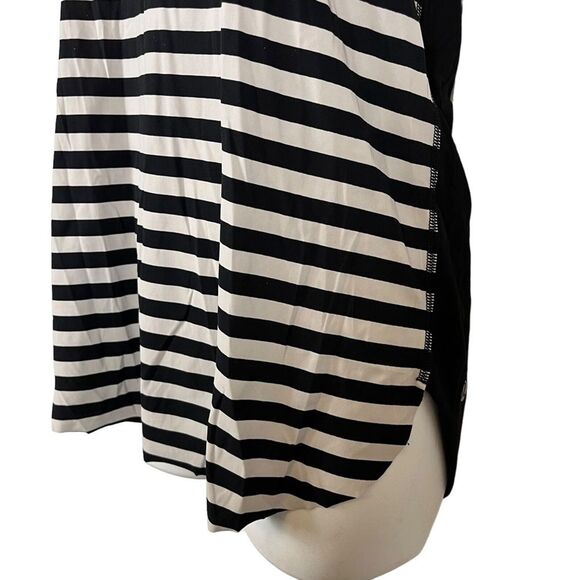 LULULEMON ATHLETICA White Black Racerback Tank Top Shirt Striped Perforated XS - Picture 7 of 16